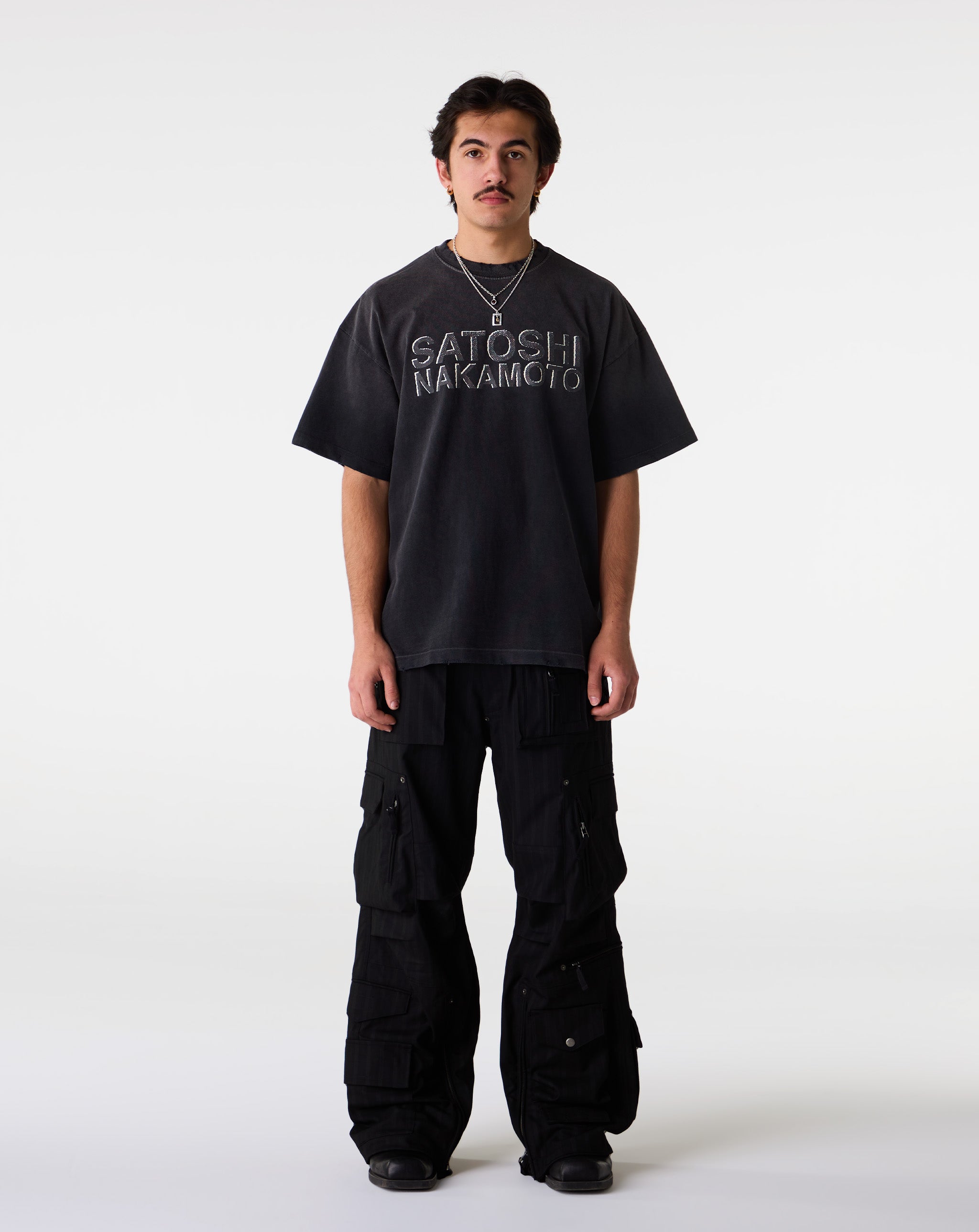 Satoshi Nakamoto Shadow Logo T-Shirt - XHIBITION