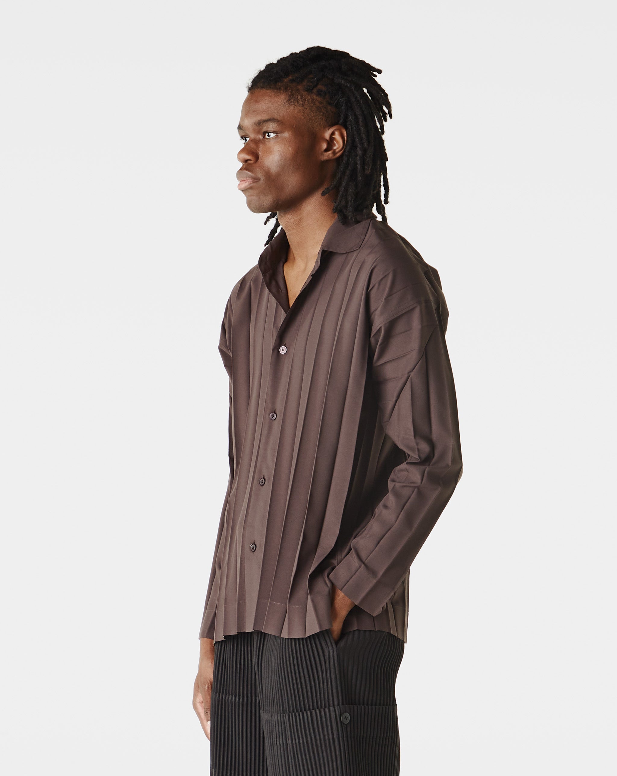 Homme Plissé Issey Miyake - Edge Shirt - Dark Brown – Xhibition