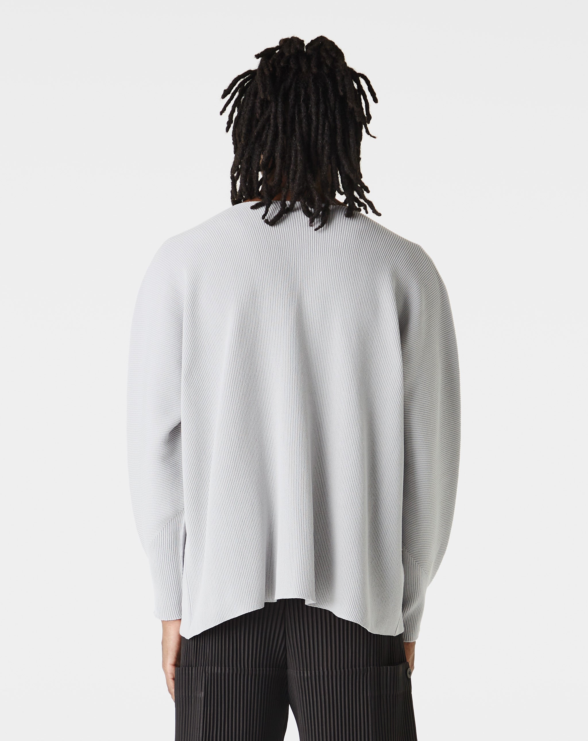 HOMME PLISSÉ ISSEY MIYAKE MARBLING KNIT Homme Plissé Issey Miyake - Basic Knit Sweater - Light Gray