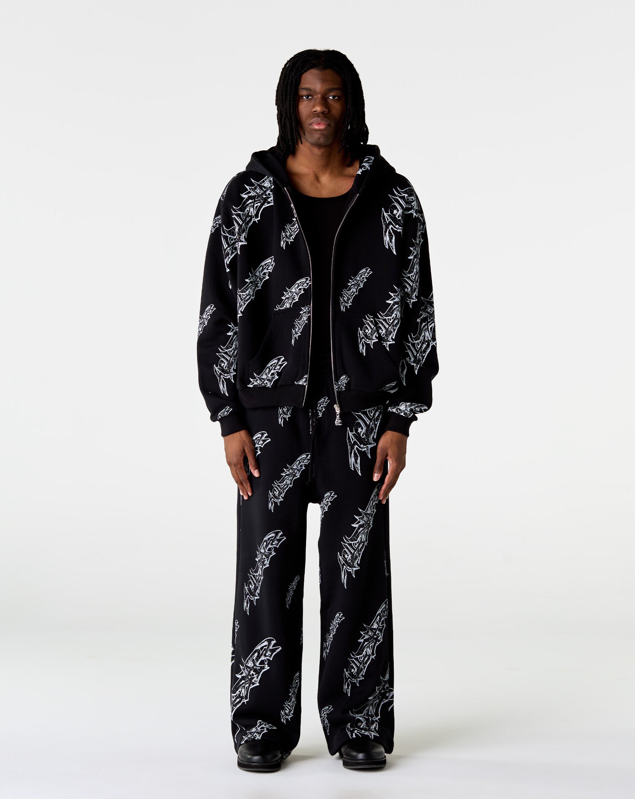 Hellstar Roll Print Graffiti Baggy Sweatpants - XHIBITION
