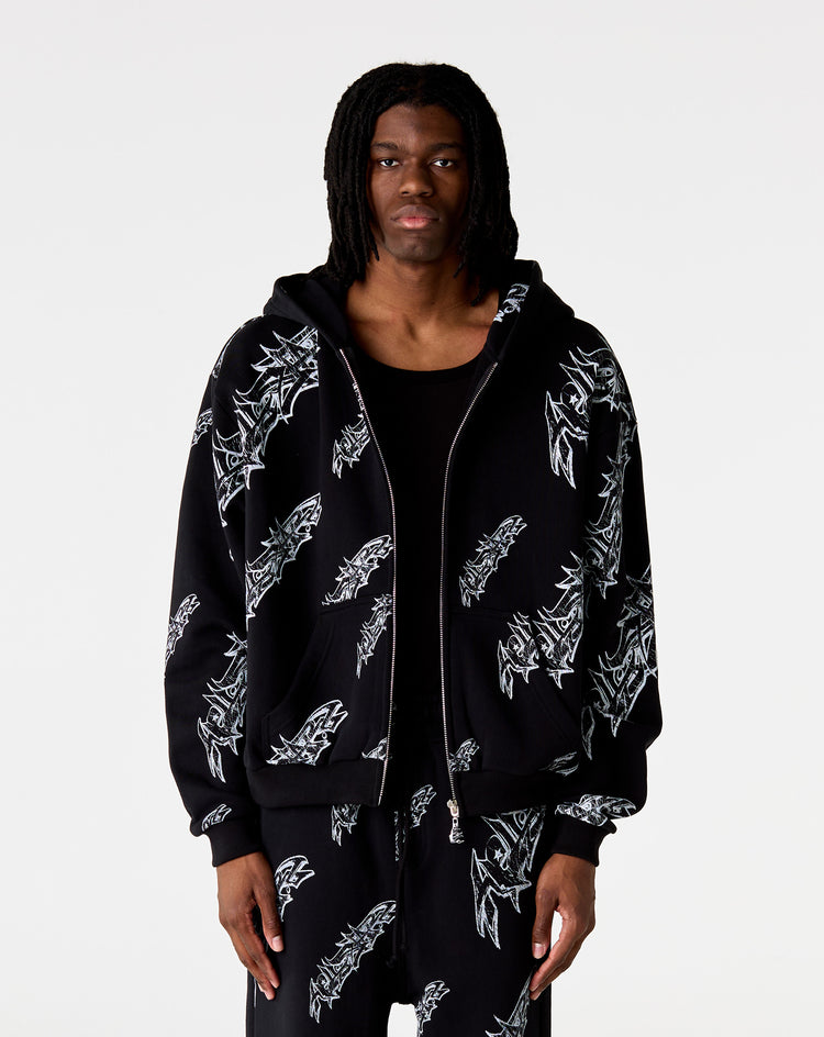 Hellstar Roll Print Graffiti Zip Up Hoodie - XHIBITION