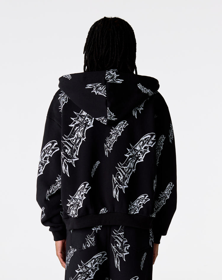 Hellstar Roll Print Graffiti Zip Up Hoodie - XHIBITION