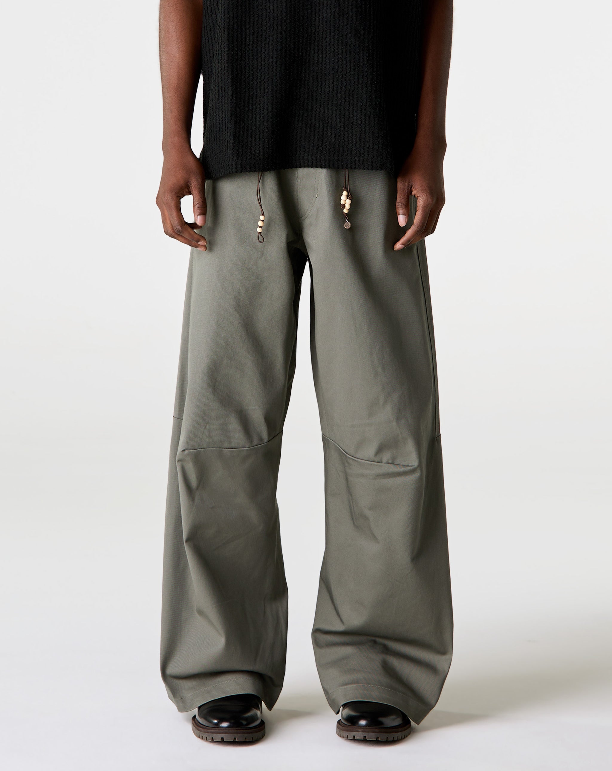 Simple Project Cotton Split Wide-Leg Trousers - XHIBITION