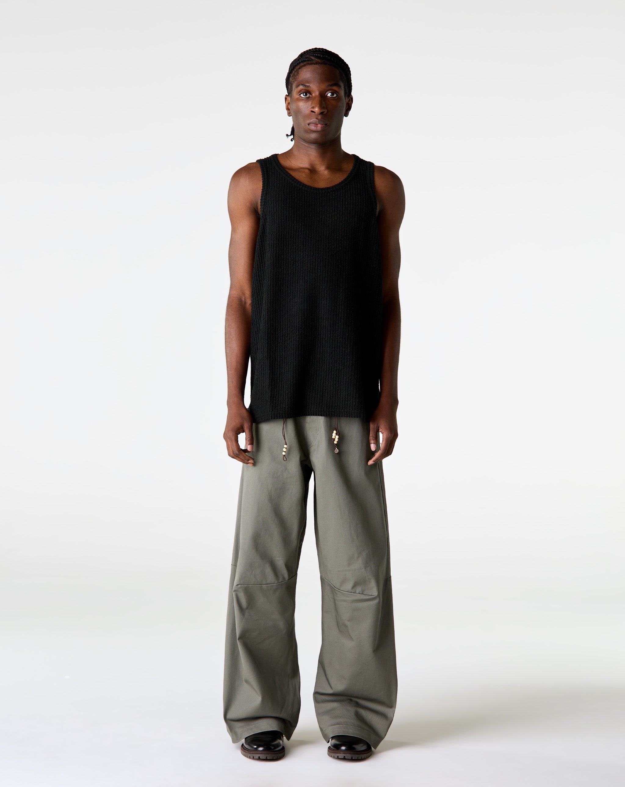 Simple Project Cotton Split Wide-Leg Trousers - XHIBITION