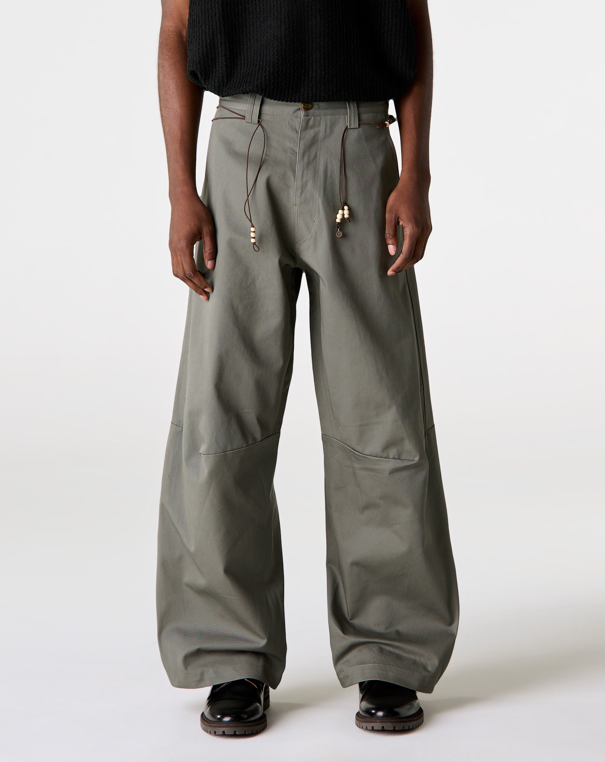 Simple Project Cotton Split Wide-Leg Trousers - XHIBITION