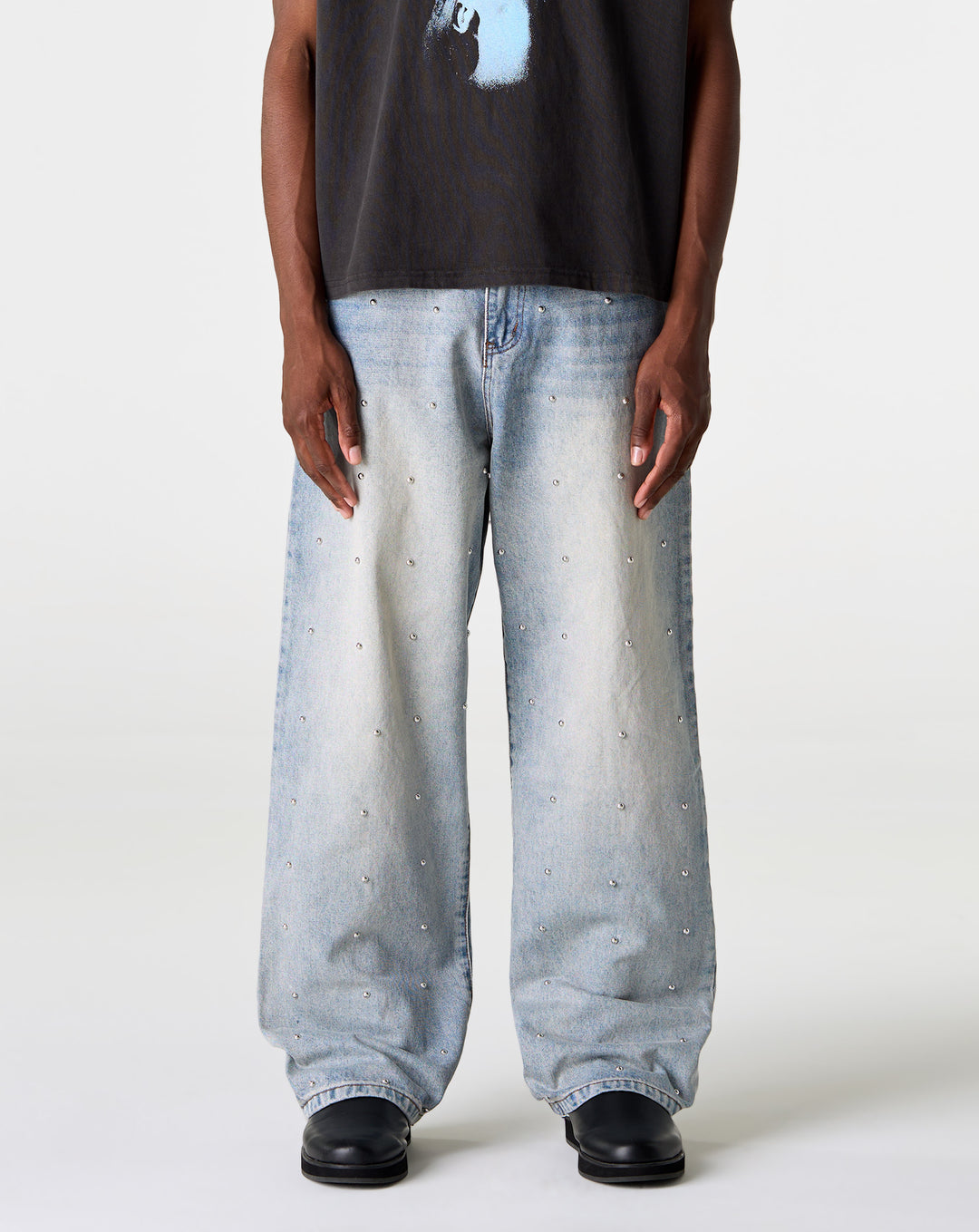 Lax Baggy Studded Denim