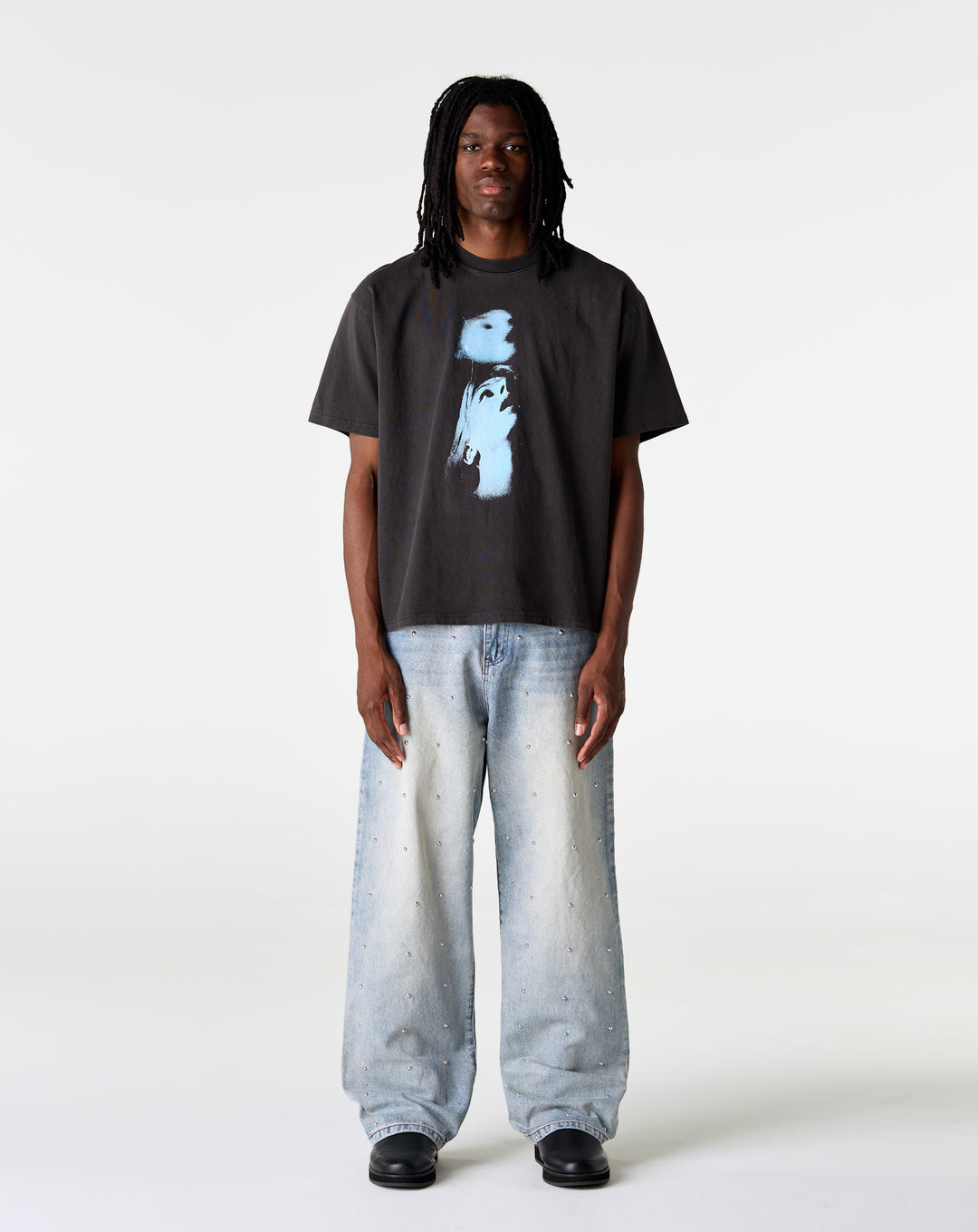 Lax Baggy Studded Denim