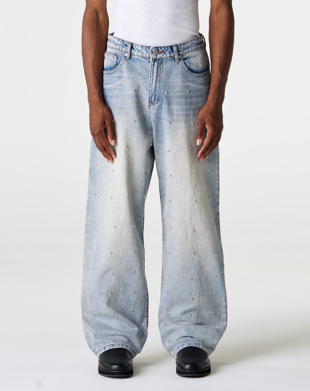Lax Baggy Studded Denim