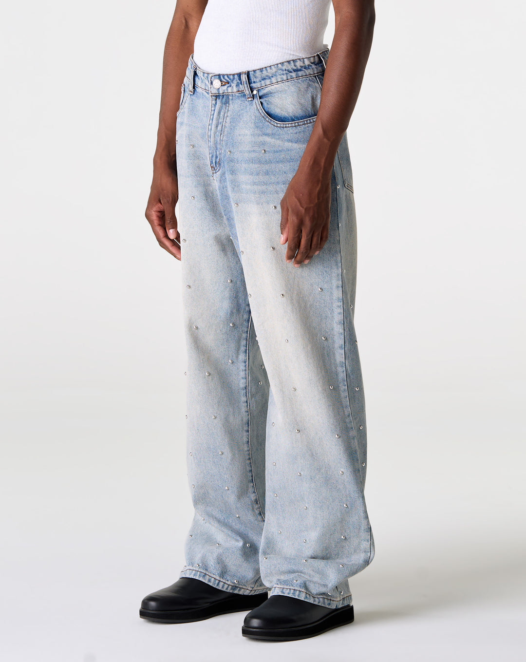 Lax Baggy Studded Denim