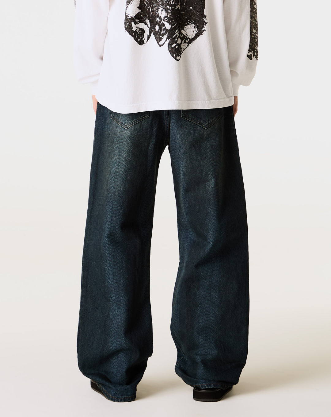 Basketcase Gallery Lax Baggy Denim Snakeskin - XHIBITION