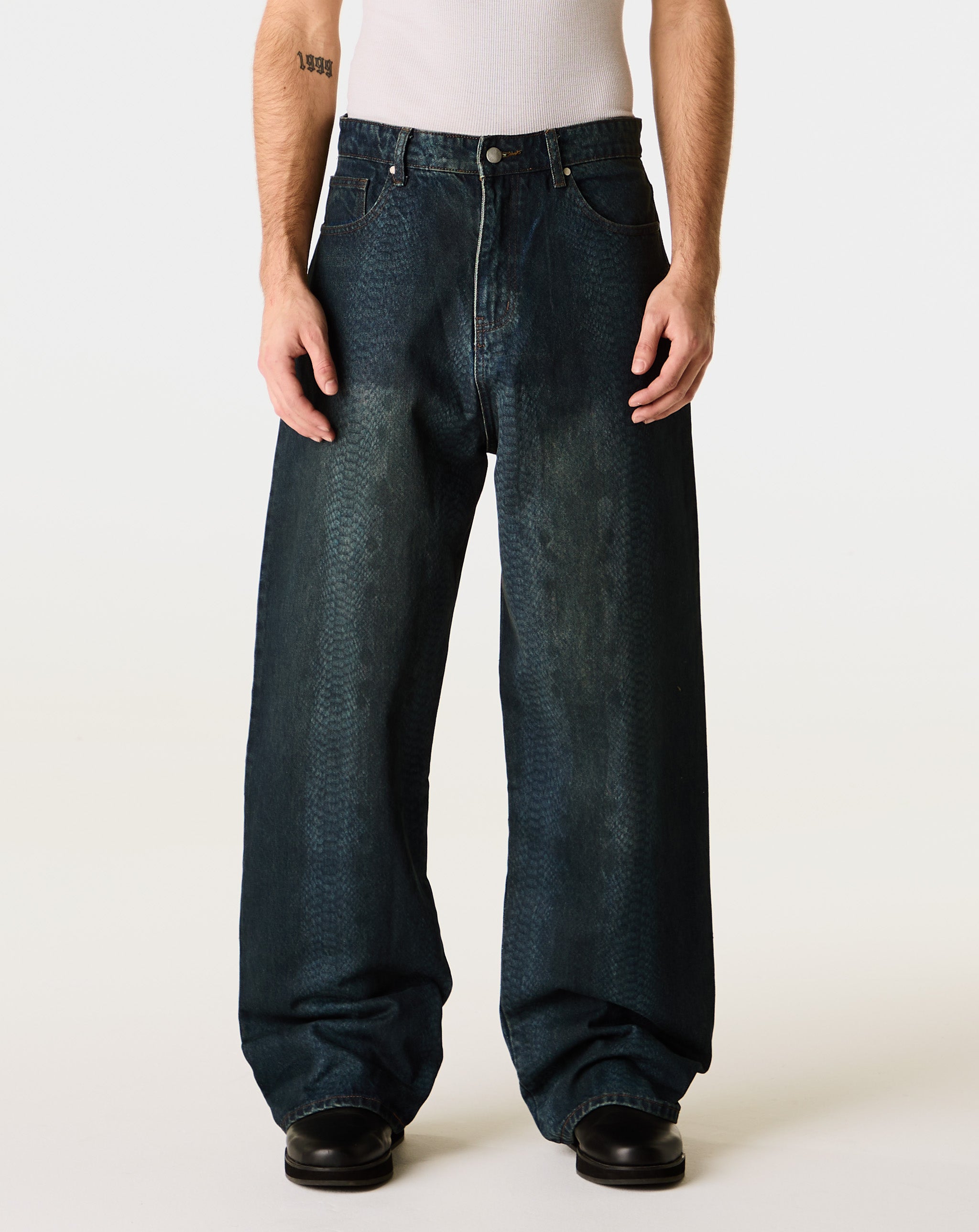 Basketcase Gallery Lax Baggy Denim Snakeskin - XHIBITION