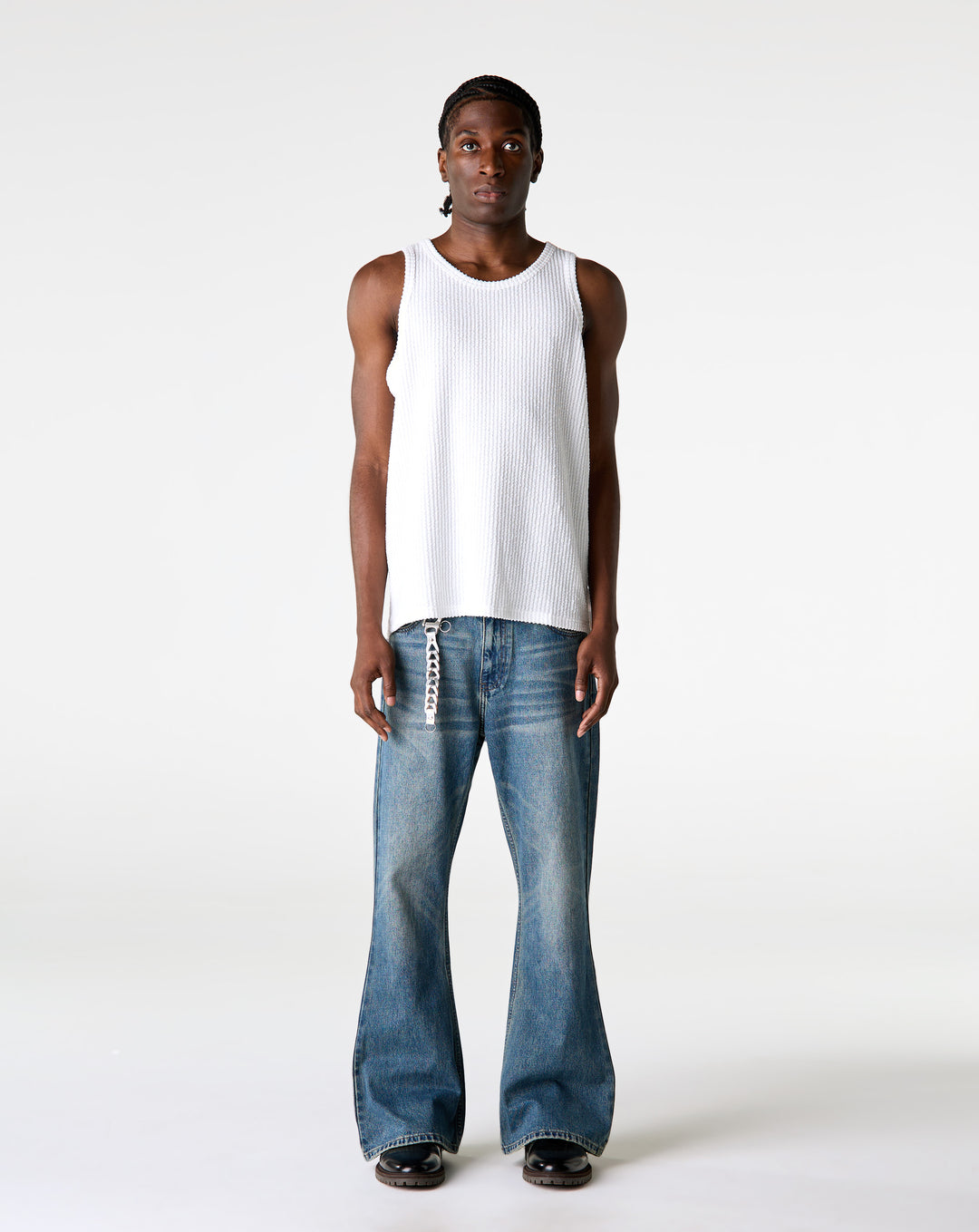 Simple Project Distressed Flare Jeans - XHIBITION
