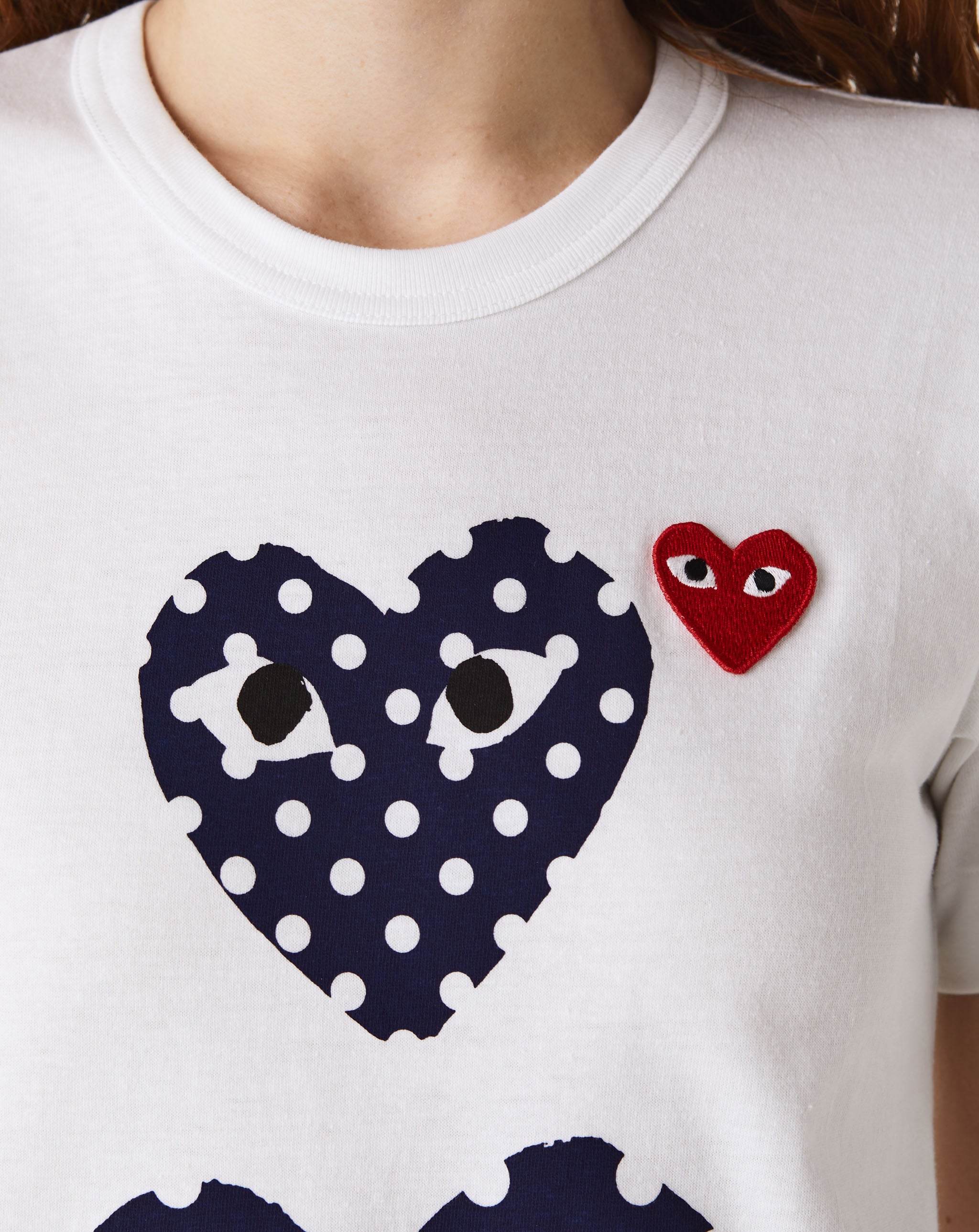 Comme des Garcons PLAY Women's Double Polka Dot Heart T-Shirt  - Cheap Atelier-lumieres Jordan outlet