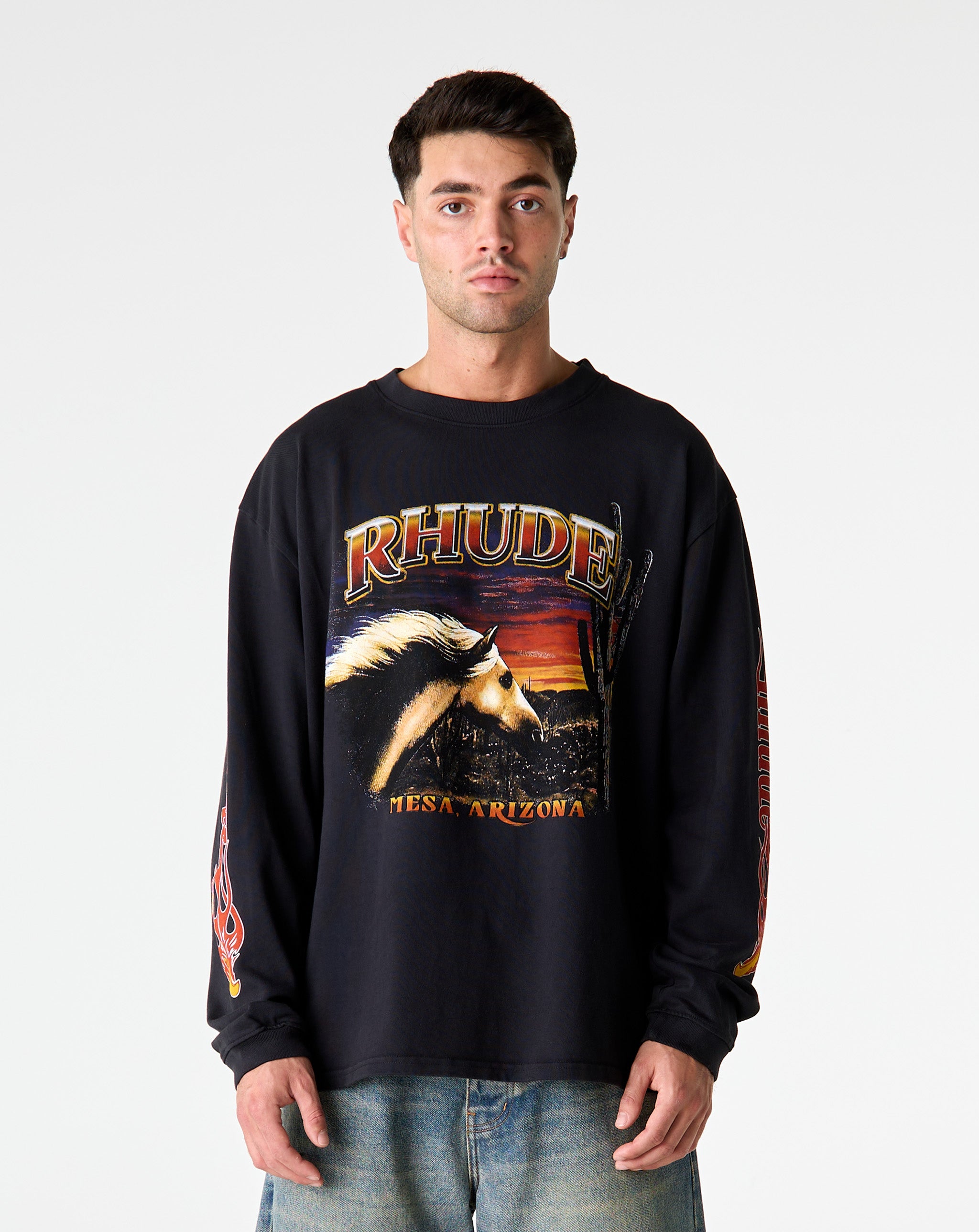 Rhude Mesa Stallion Long Sleeve T-Shirt - XHIBITION