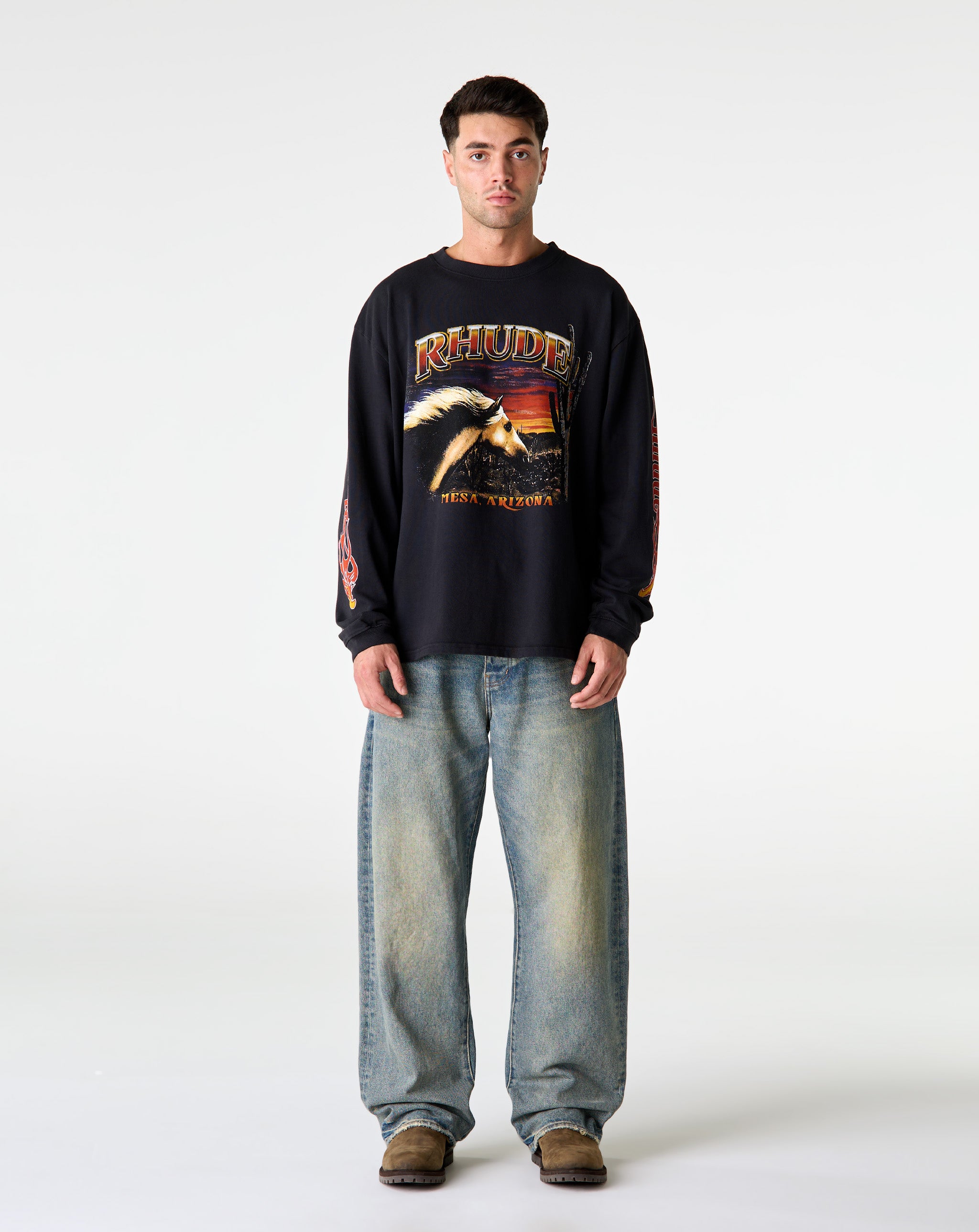 Rhude Mesa Stallion Long Sleeve T-Shirt - XHIBITION