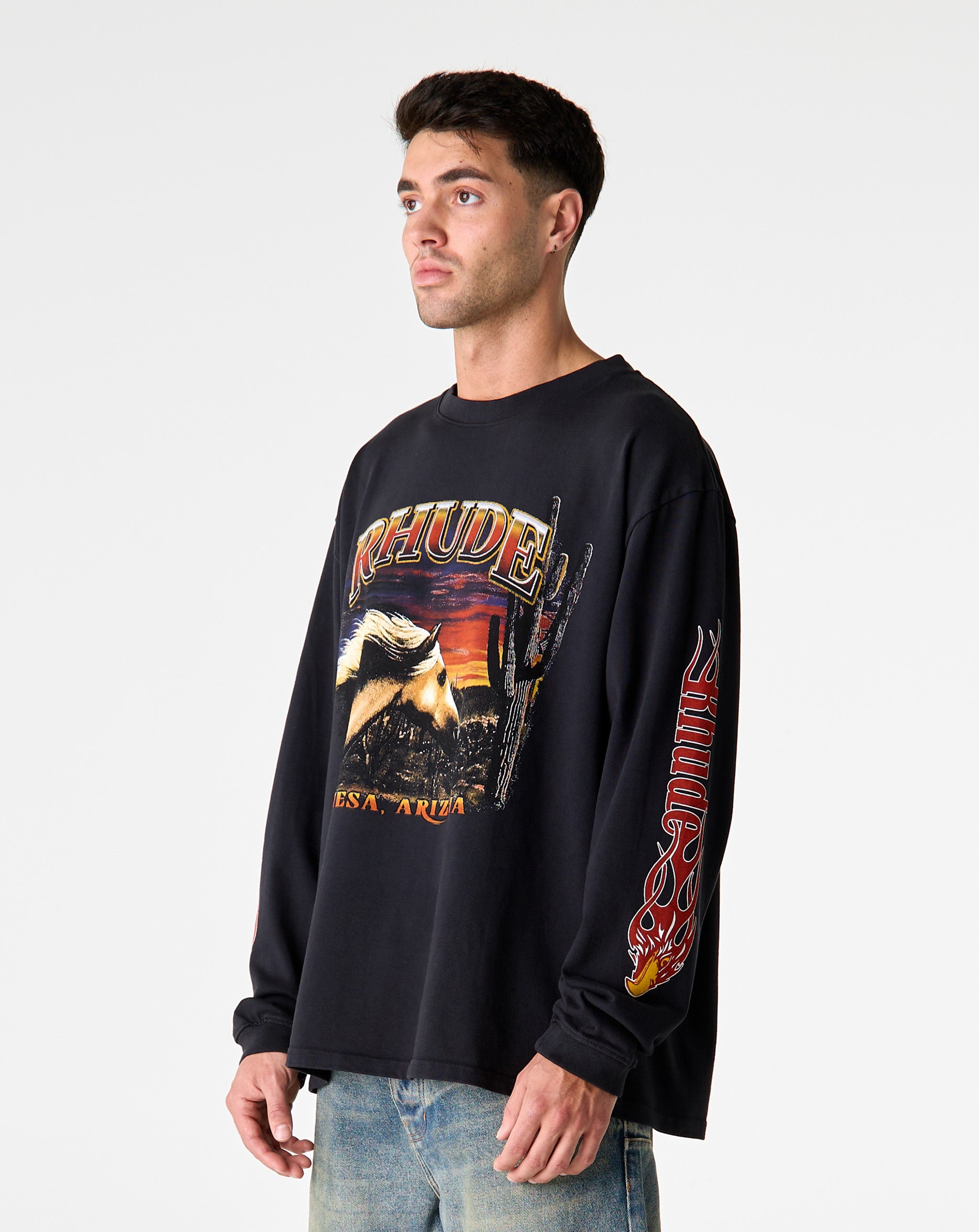 Rhude Mesa Stallion Long Sleeve T-Shirt - XHIBITION