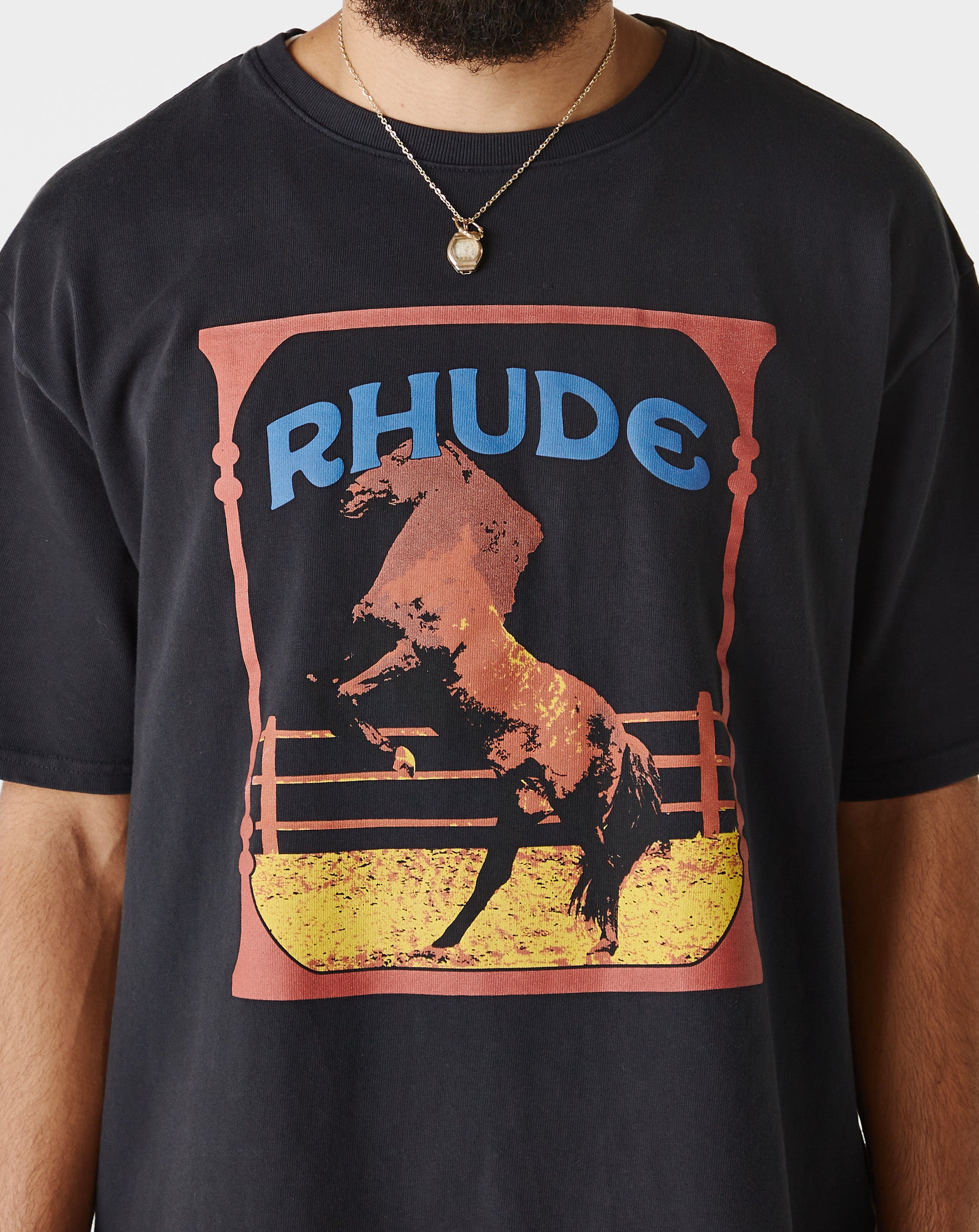 Rhude - Rhude Cadre T-Shirt - Vintage Black – Xhibition Rhude - Rhude Cadre T-Shirt - Vintage Black – Xhibition