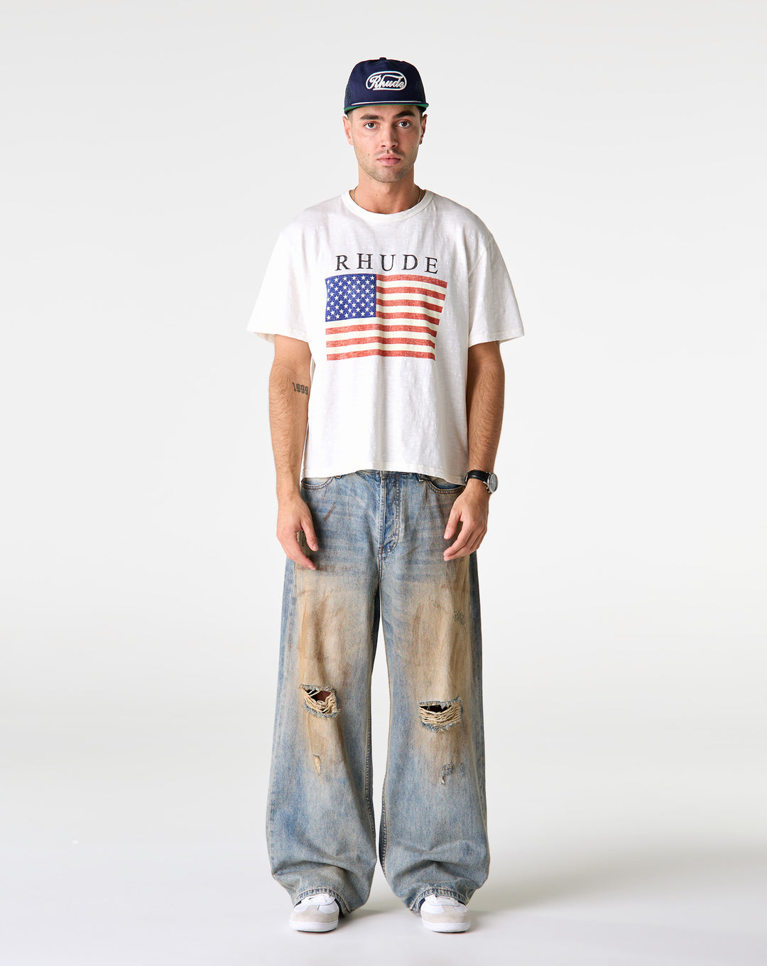 Rhude USA Flag Slub T-Shirt - XHIBITION