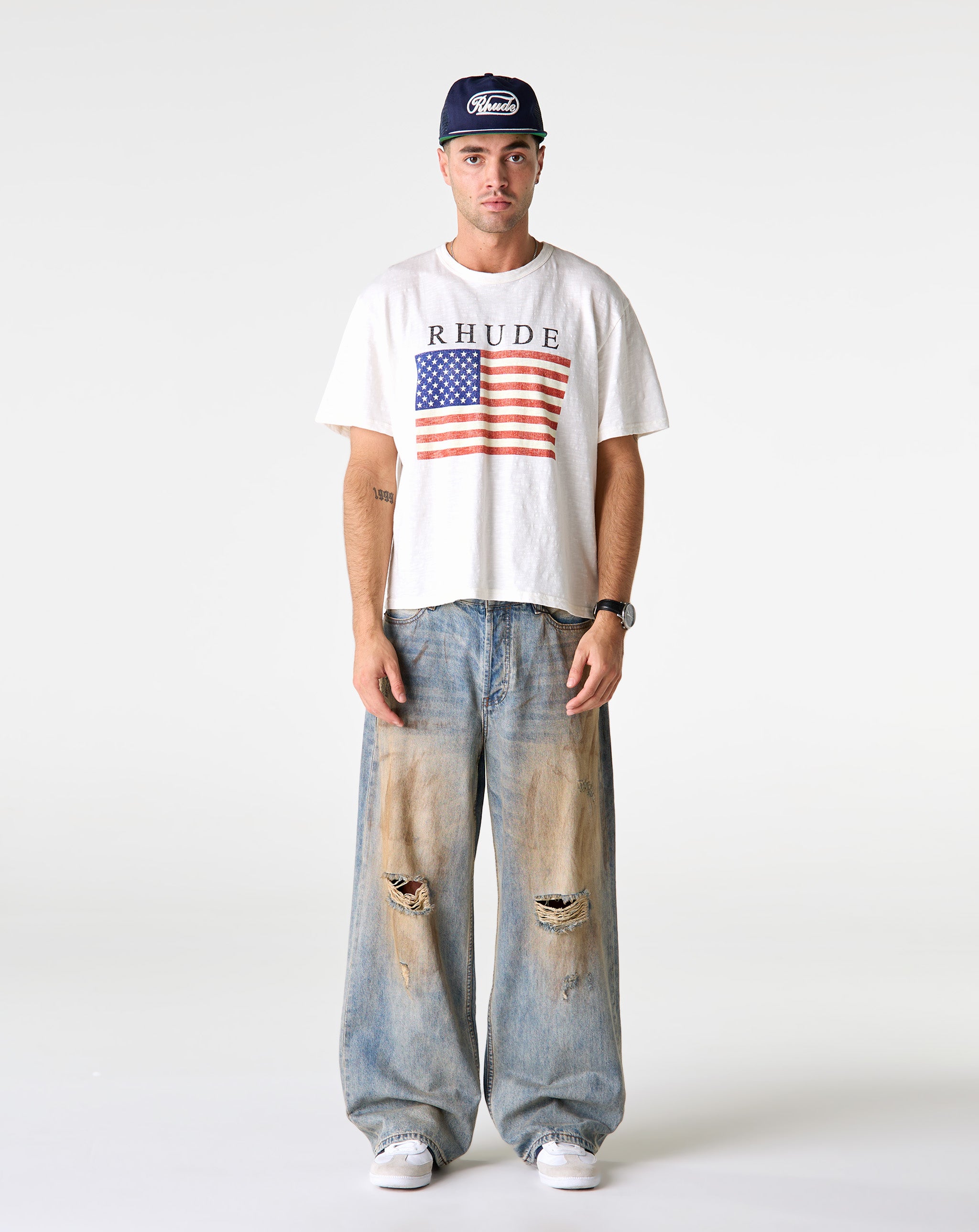 Rhude USA Flag Slub T-Shirt - XHIBITION