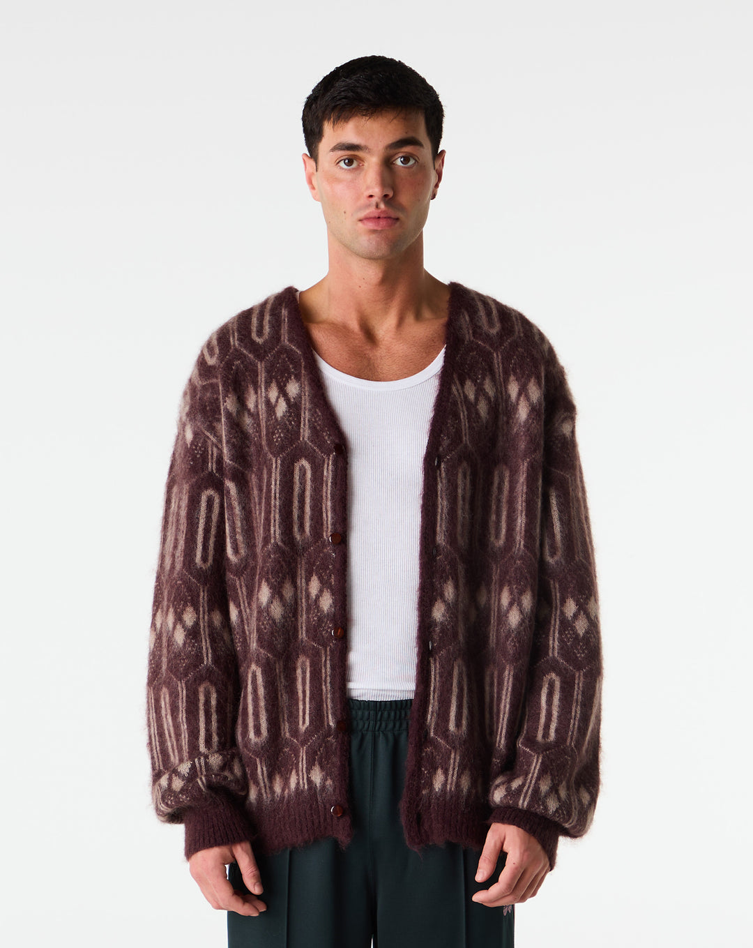 Needles Geometric Mohair Cardigan