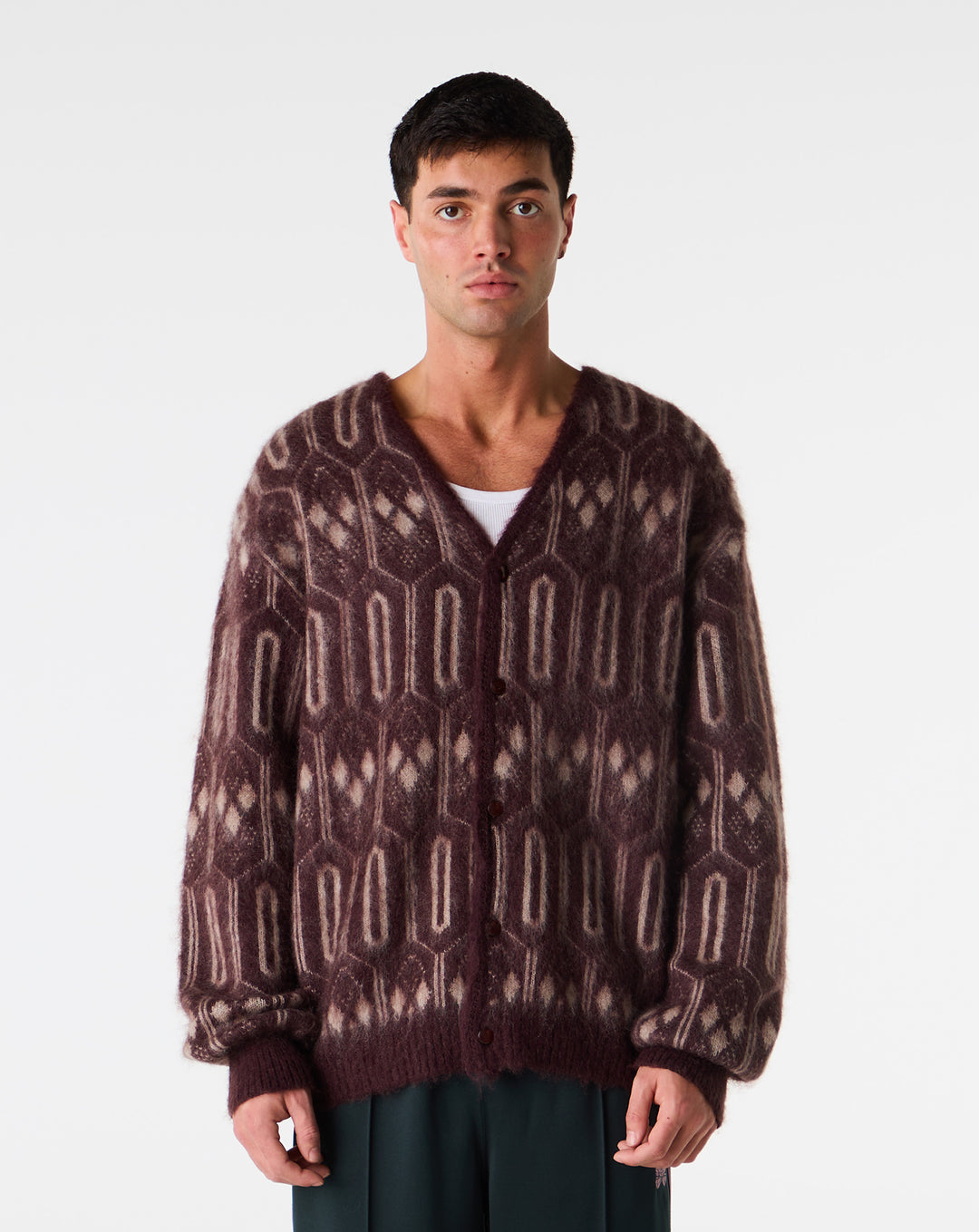 Needles Geometric Mohair Cardigan