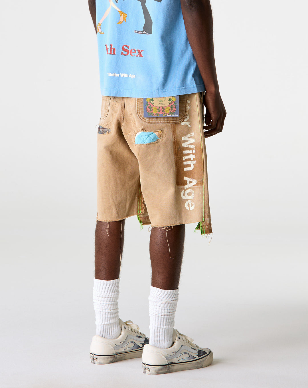 *Better With Age Repair Double-Wide Carpenter Shorts - XHIBITION