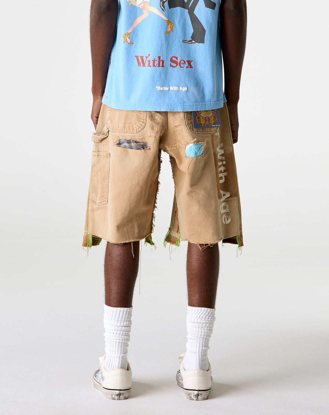 *Better With Age Repair Double-Wide Carpenter Shorts - XHIBITION