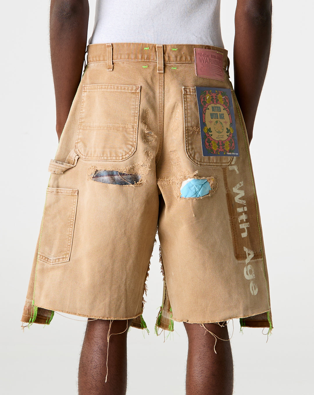 *Better With Age Repair Double-Wide Carpenter Shorts - XHIBITION