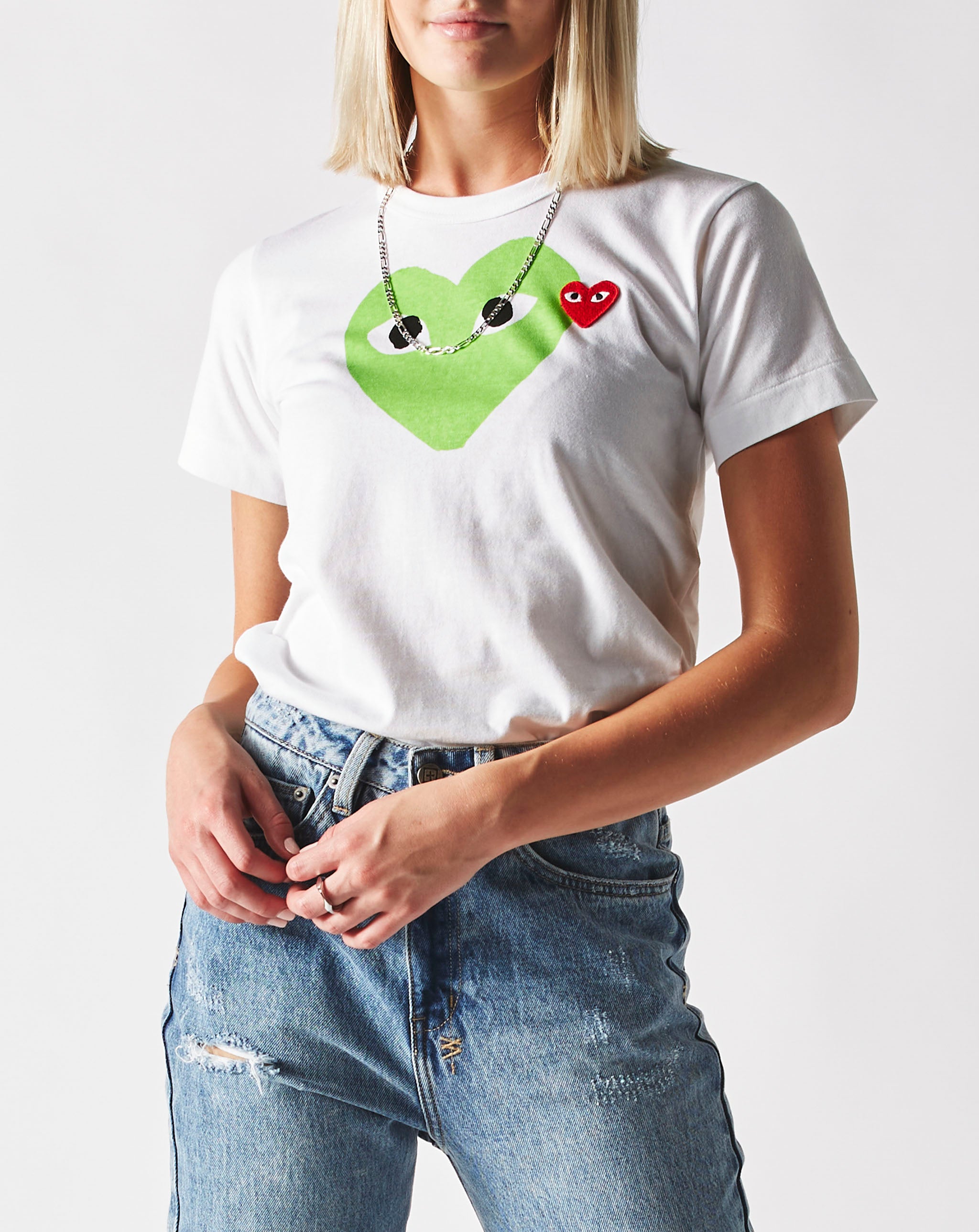 Comme des Garcons PLAY Women's Double Heart Logo T-Shirt  - Cheap Atelier-lumieres Jordan outlet