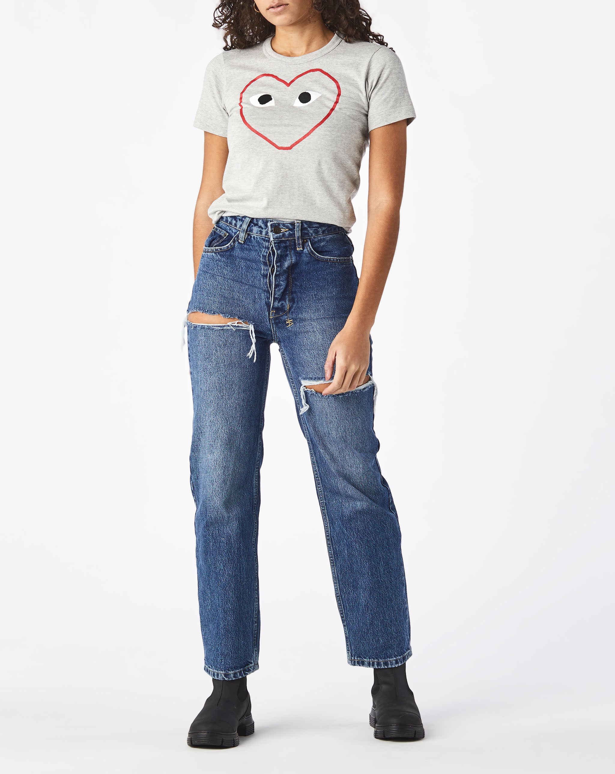 Comme des Garcons PLAY Women's Logo Print T-Shirt  - Cheap Atelier-lumieres Jordan outlet